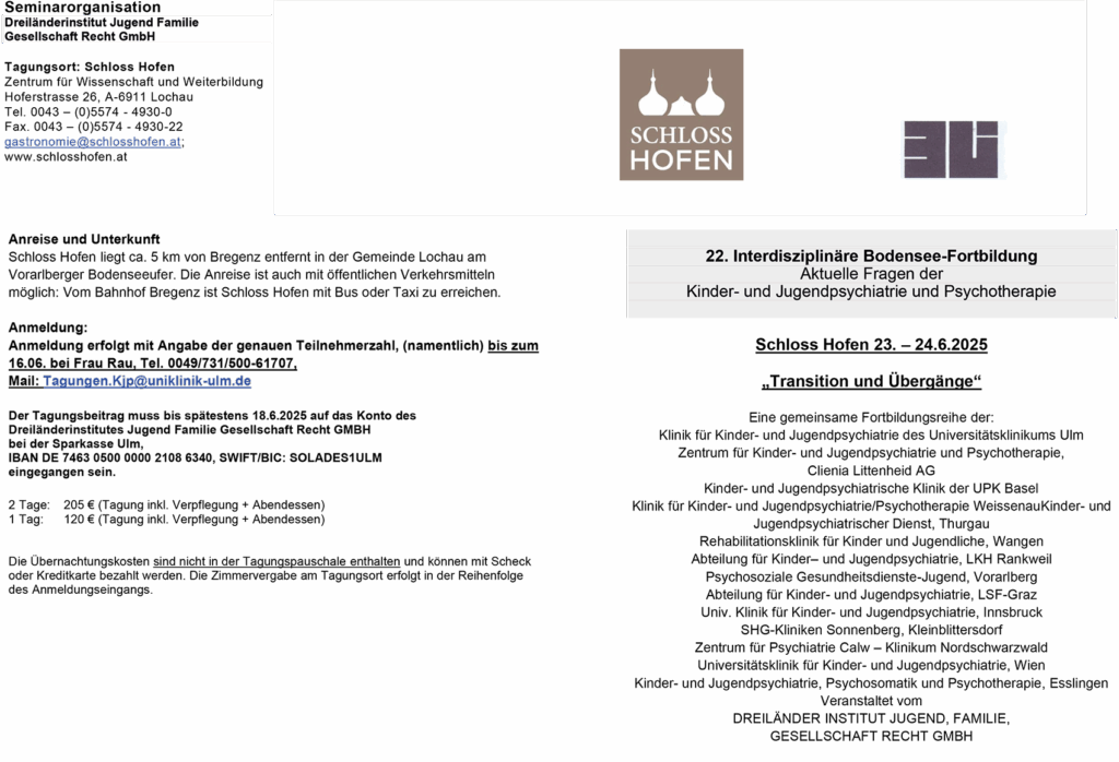 Flyer der 22. Interdisziplinären Bodensee-Fortbildung, Seite 1